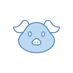 Pig icon vector stock illustration.
