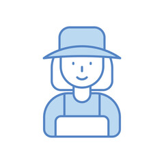 Farmer icon vector stock illustration.