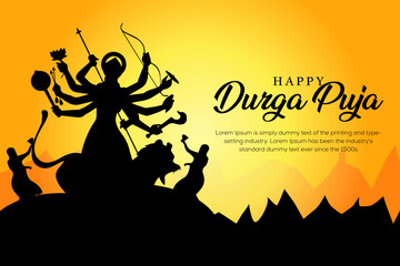 Fototapeta na wymiar Happy Durga puja social media post .