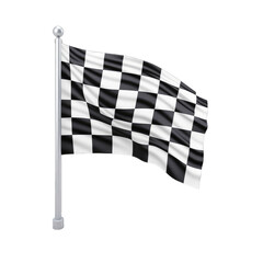 Fototapeta premium Racing flag isolated on transparent background. Black white race checkered flag, motorsport car racing symbol concept