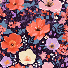 Pretty Painted Lavender Flowers and Leaves Pattern: Perfect for Fabrics and Covers