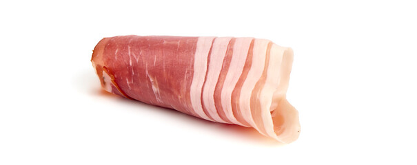 Iberian ham pata negra from Spain, isolated on white background.