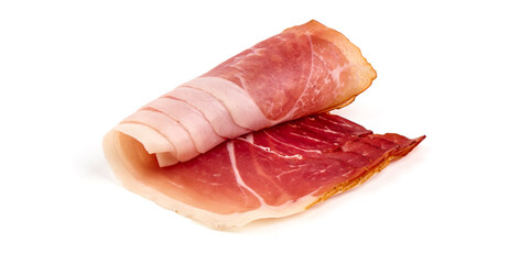 Iberian ham pata negra from Spain, isolated on white background.