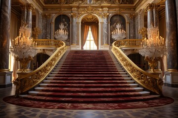 Beautiful of Palace of Versaille, Fantasy Style - obrazy, fototapety, plakaty