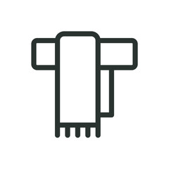 Winter scarf isolated icon, knitted scarf vector icon with editable stroke