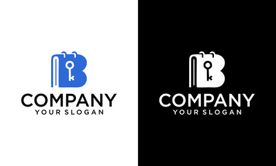 Book lock logo design concept vector