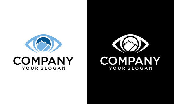 design logo creative mountain and eye