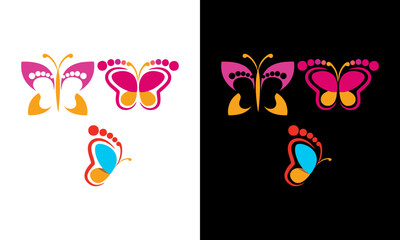 A set of bright butterflies isolated on a white background. Vector illustration.