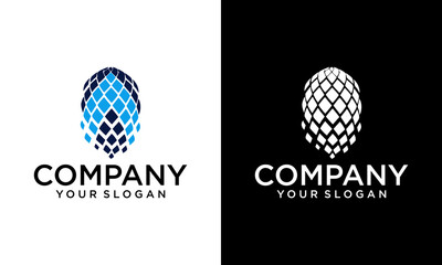 template vektor ikon logo roket. abstract rocket vector with combination of two dark and light gradations. logos can be used for tech and gaming industry companies.