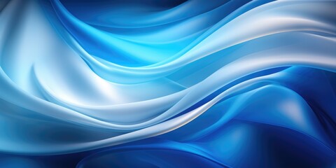 Fototapeta premium Abstract blue dynamic wavy background. 3d illustration. generative ai