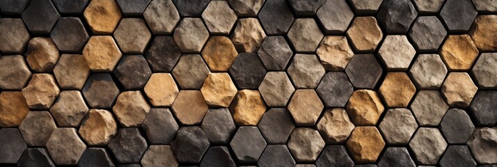 Stone in the shape of honeycombs, hexagonal