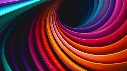 Fototapeta premium Un concept de spirales colorées en 3D.