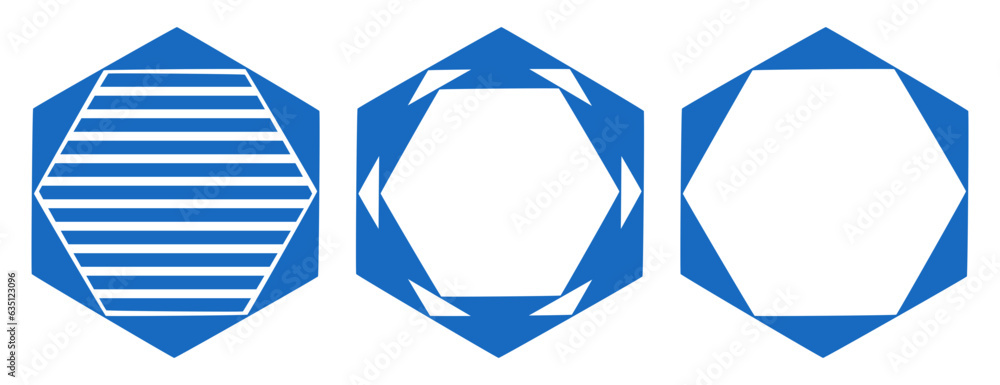 Poster abstract geometric shape with hexagon signs on white background background vector.