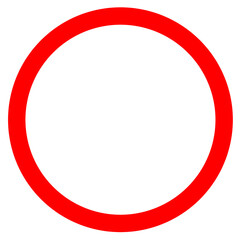 許可、正解を表す赤い丸、円のイラスト・アイコン・記号