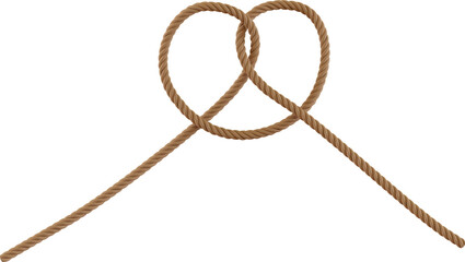 3d render brown rope loop