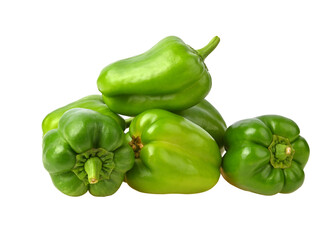 Green Bell Peppers on transparent png..