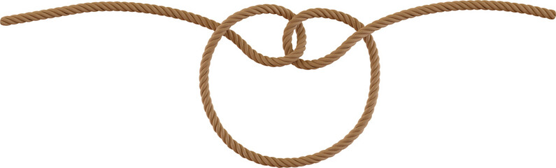 3d render brown rope knot