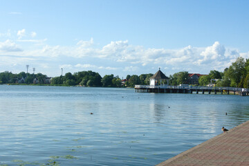 Obraz premium Drwęckie lake which is situated in Ostróda in Polish Mazury.