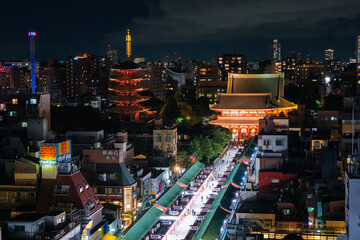 Fototapeta na wymiar 東京都台東区 夜の浅草