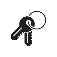 Key black glyph icon on white background