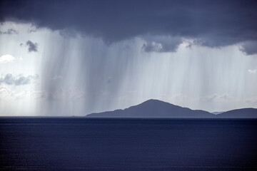 rainfalls over the sea, greece, grekland, mediterranean, EU,summer, Mats, alonisoss