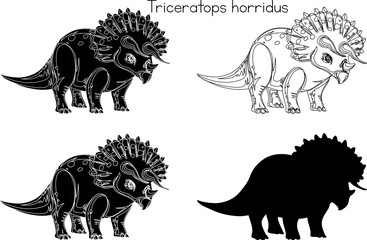 set of animals dinosaur art tattoo design the vector  © Yakub Dhali