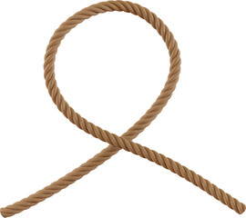 3d render rustic brown rope