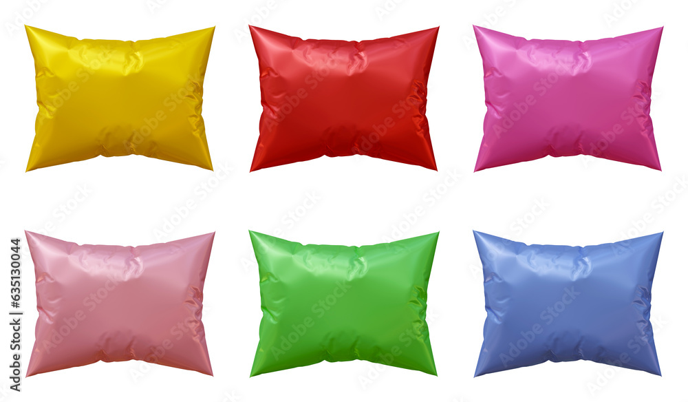 Poster set of pillows design in 3d rendering isolated on transparent background for interior, furniture and