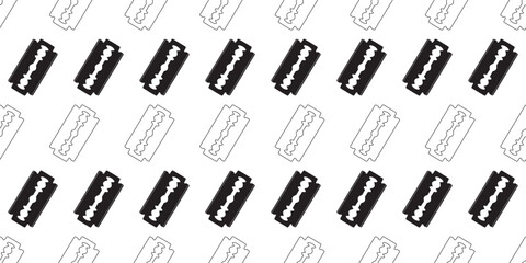 outline silhouette razor blade seamless pattern