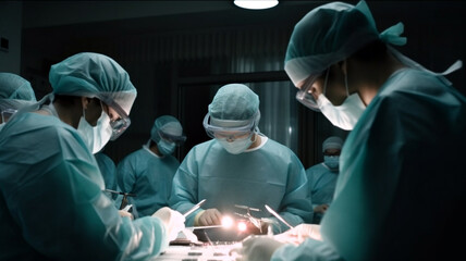 Doctor doing surgery in operating room.