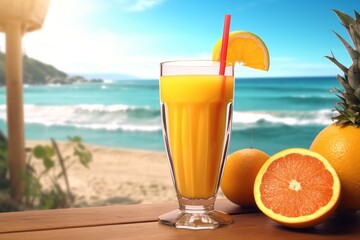 Fresh orange drink generative ai
