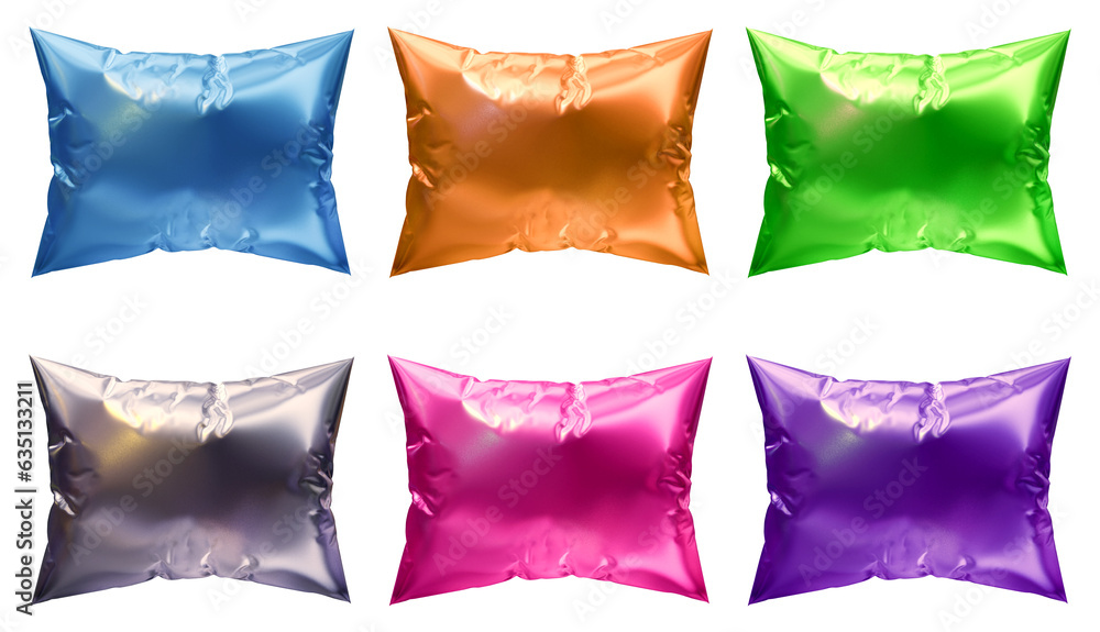 Poster set of pillows design in 3d rendering isolated on transparent background for interior, furniture and
