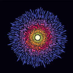 Bright abstract concentric circles of an unusual shape