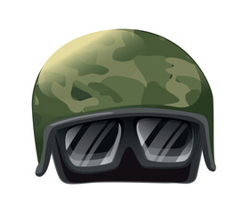 Illustration of a military helmet with goggles