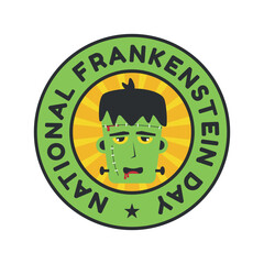 Frankenstein day design template good for celebration greeting. frankeinstein vector illustration. flat design. eps 10.