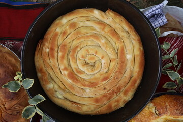 Freshly baked homemade bread. Image of some tasty Home-made bakery products.