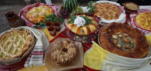 Freshly baked homemade bread. Image of some tasty Home-made bakery products.