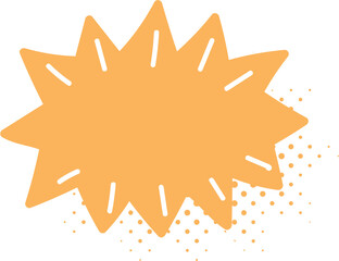 Colorful Pop art polka dots halftone yellow color speech bubble balloon icon sticker memo keyword planner text box banner, flat png transparent element design