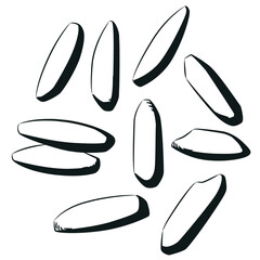 Silhouette Rice Grains Asian Staple Food