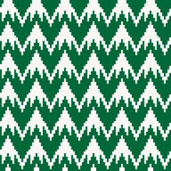 Green Chevron Fair Isle Seamless Pattern Design