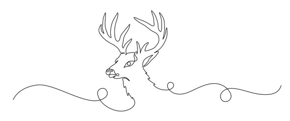 deer head line art style	