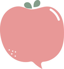 Orange and apple speech bubble balloon icon sticker memo keyword planner text box banner, flat png transparent element design