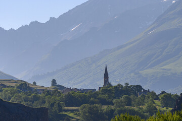 Villar-d'Arene, village in Hautes-Alpes department in southeastern France, small ski resort with off-piste for extreme skiers in French Alps, dominated by mountain peak La Meije