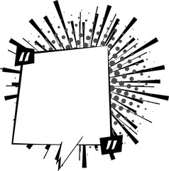 Pop art polka dots halftone speech bubble balloon with quotation marks icon sticker memo keyword planner text box banner, flat png transparent element design