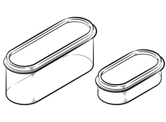 Sketch Oval Food Plastic Box Cookware