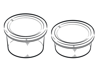 Sketch Round Food Pack Plastic Container