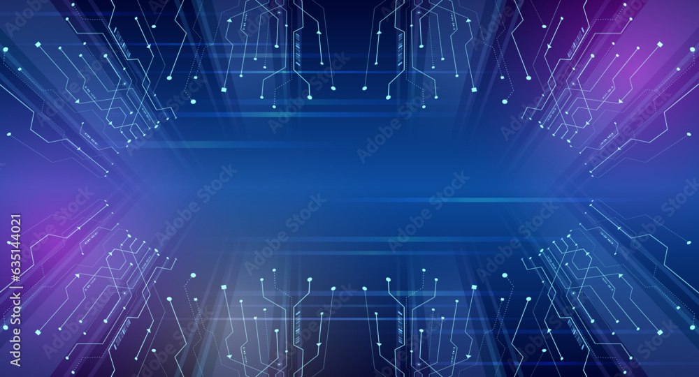 Aufkleber cyber connection on the blue background. hi-tech communication design. electronic vector illustratio