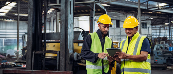 Mechanical technicians are maintaining the engine. Engineer checking Material or Machine on Plant....
