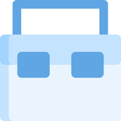 Ice box in flat icon. Portable freezer, cooler, summer, travel