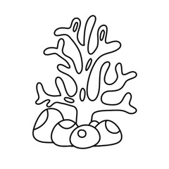 Obraz premium Beautiful seaweed stripes drawn by hand, seamless elements, can be used to study.